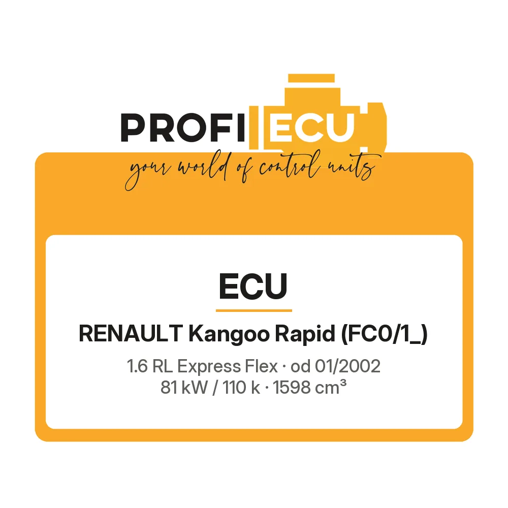 Etiketa ProfiECU: ECU pro Renault Kangoo Rapid 1.6 RL Express Flex 81 kW