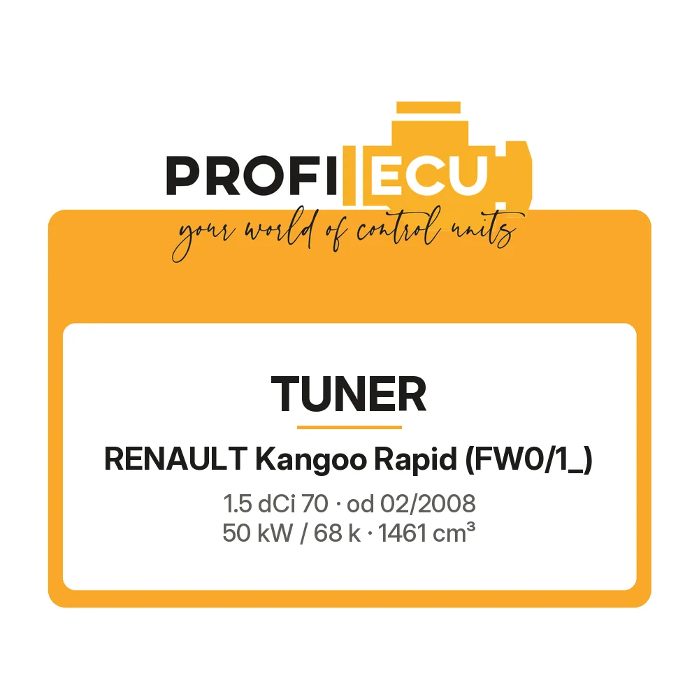 Etiketa ProfiECU: Tuner pro Renault Kangoo Rapid 1.5 dCi 70 50 kW