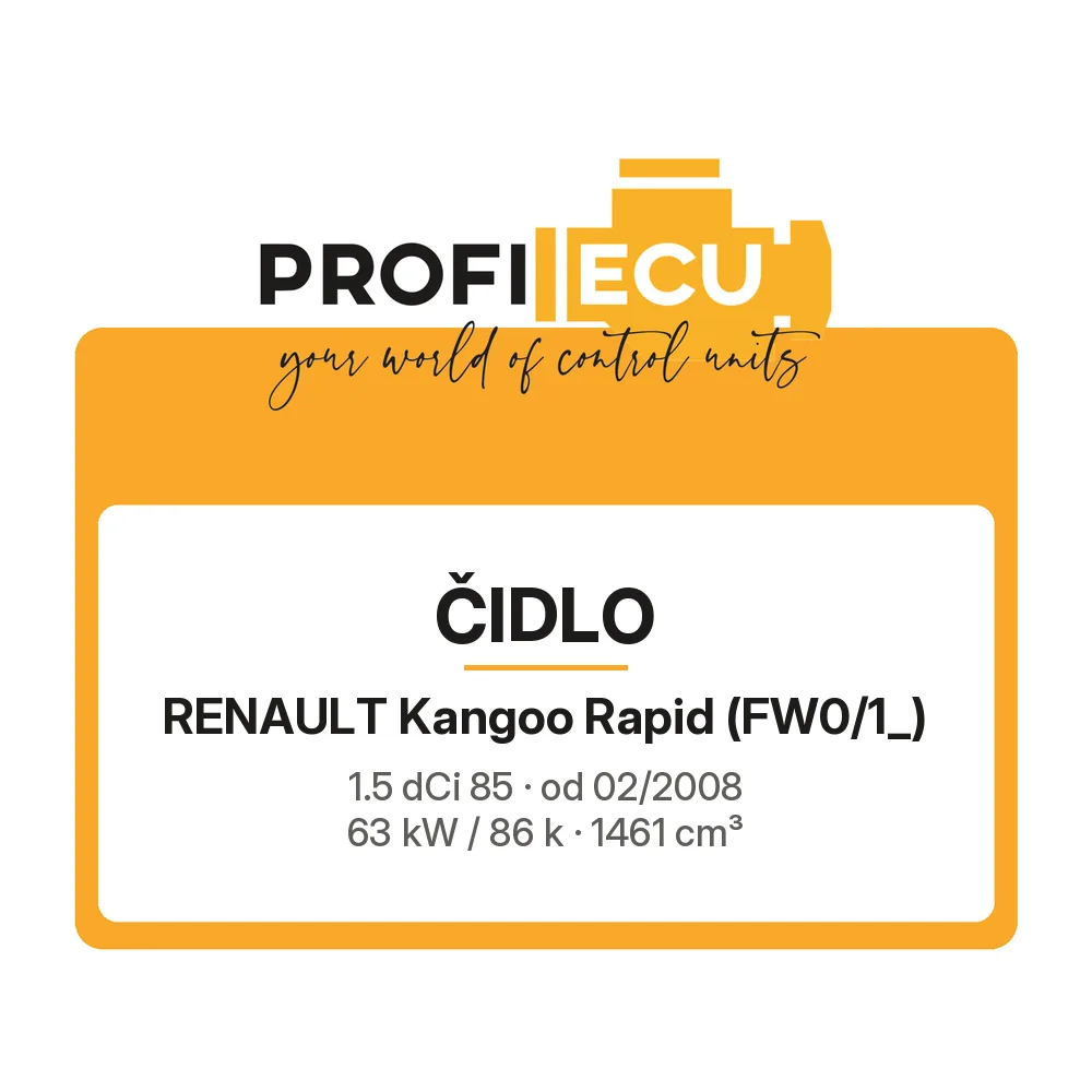 Etiketa ProfiECU: Čidlo pro Renault Kangoo Rapid 1.5 dCi 85 63 kW