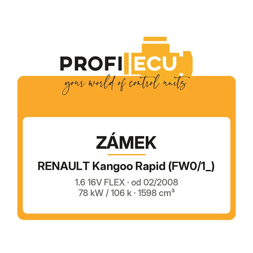 Etiketa ProfiECU: Zámek pro Renault Kangoo Rapid 1.6 16V FLEX 78 kW