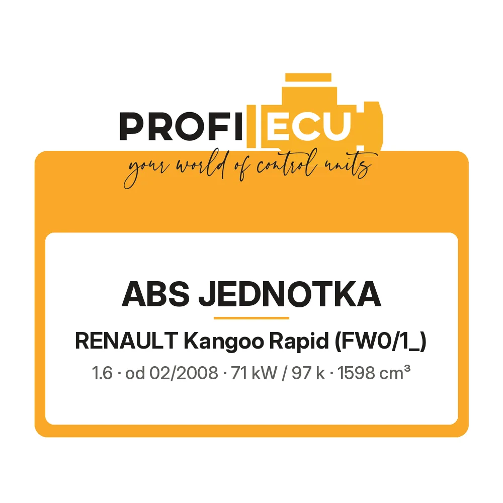 Etiketa ProfiECU: ABS jednotka pro Renault Kangoo Rapid 1.6 71 kW