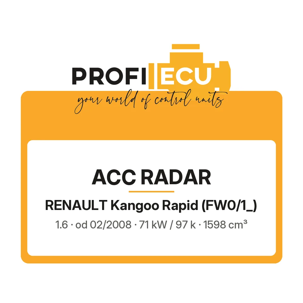 Etiketa ProfiECU: ACC Radar pro Renault Kangoo Rapid 1.6 71 kW