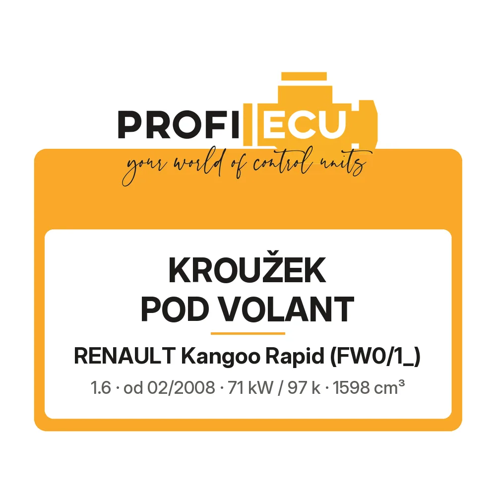 Etiketa ProfiECU: Kroužek pod volant pro Renault Kangoo Rapid 1.6 71 kW