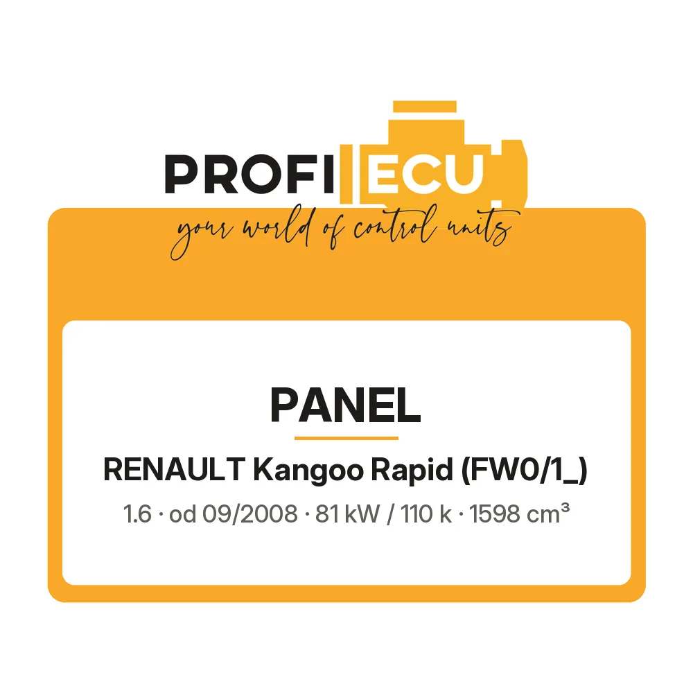 Etiketa ProfiECU: Panel pro Renault Kangoo Rapid 1.6 81 kW