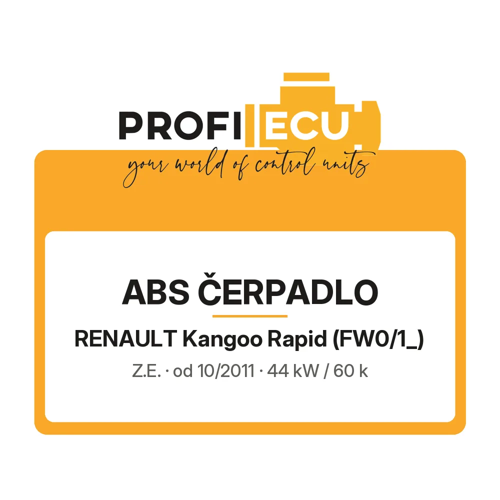 Etiketa ProfiECU: ABS čerpadlo pro Renault Kangoo Rapid Z.E.