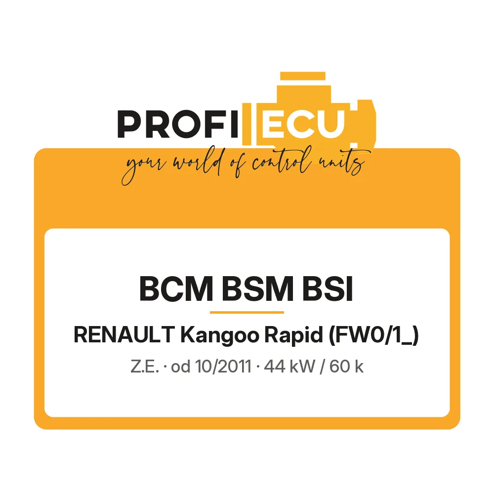 Etiketa ProfiECU: BCM BSM BSI pro Renault Kangoo Rapid Z.E.