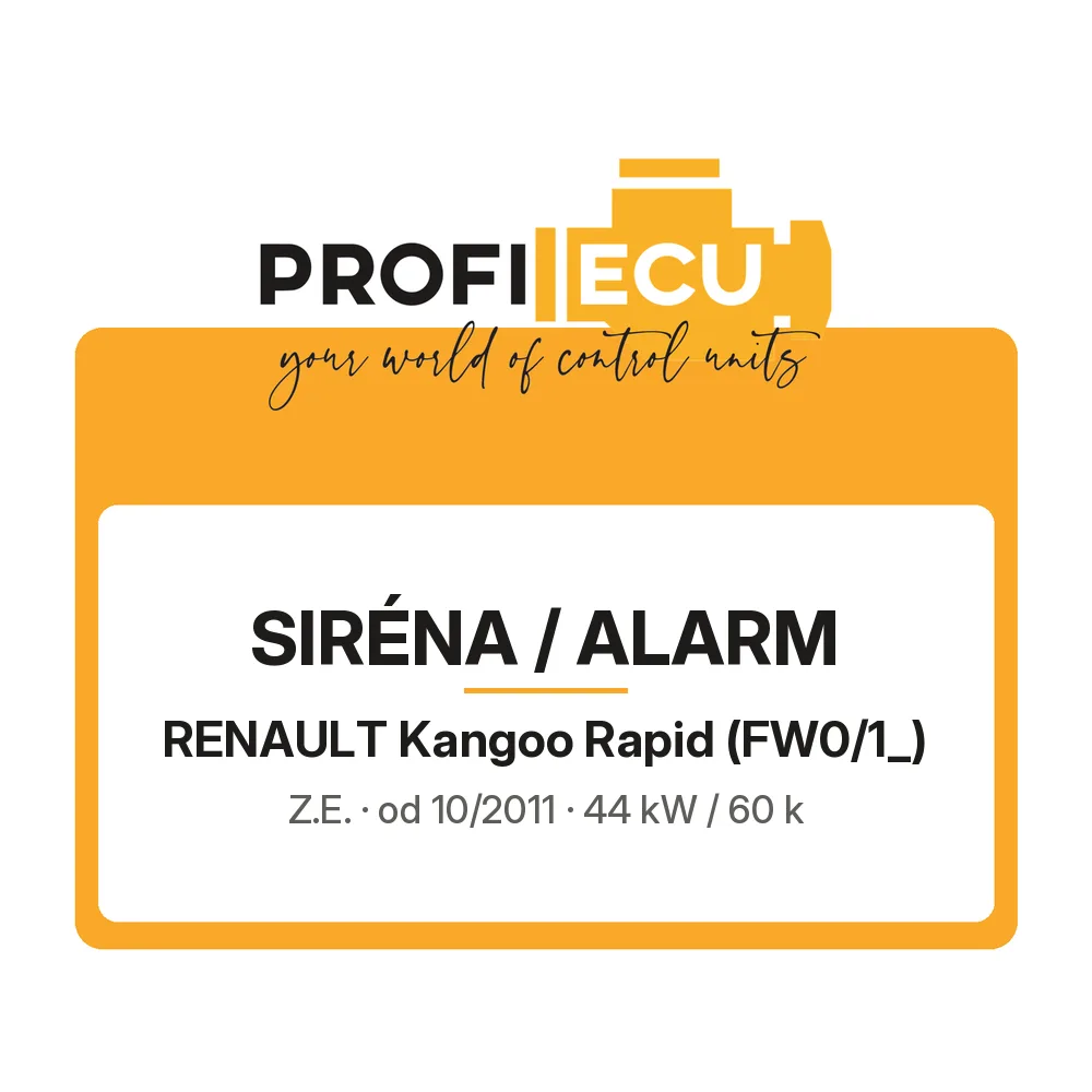 Etiketa ProfiECU: Siréna / Alarm pro Renault Kangoo Rapid Z.E.