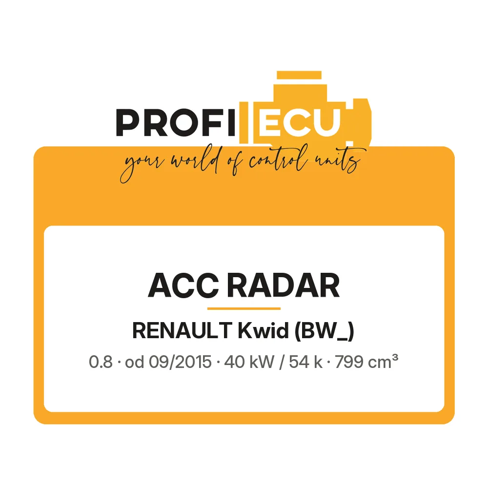 Etiketa ProfiECU: ACC Radar pro Renault Kwid 0.8 40 kW