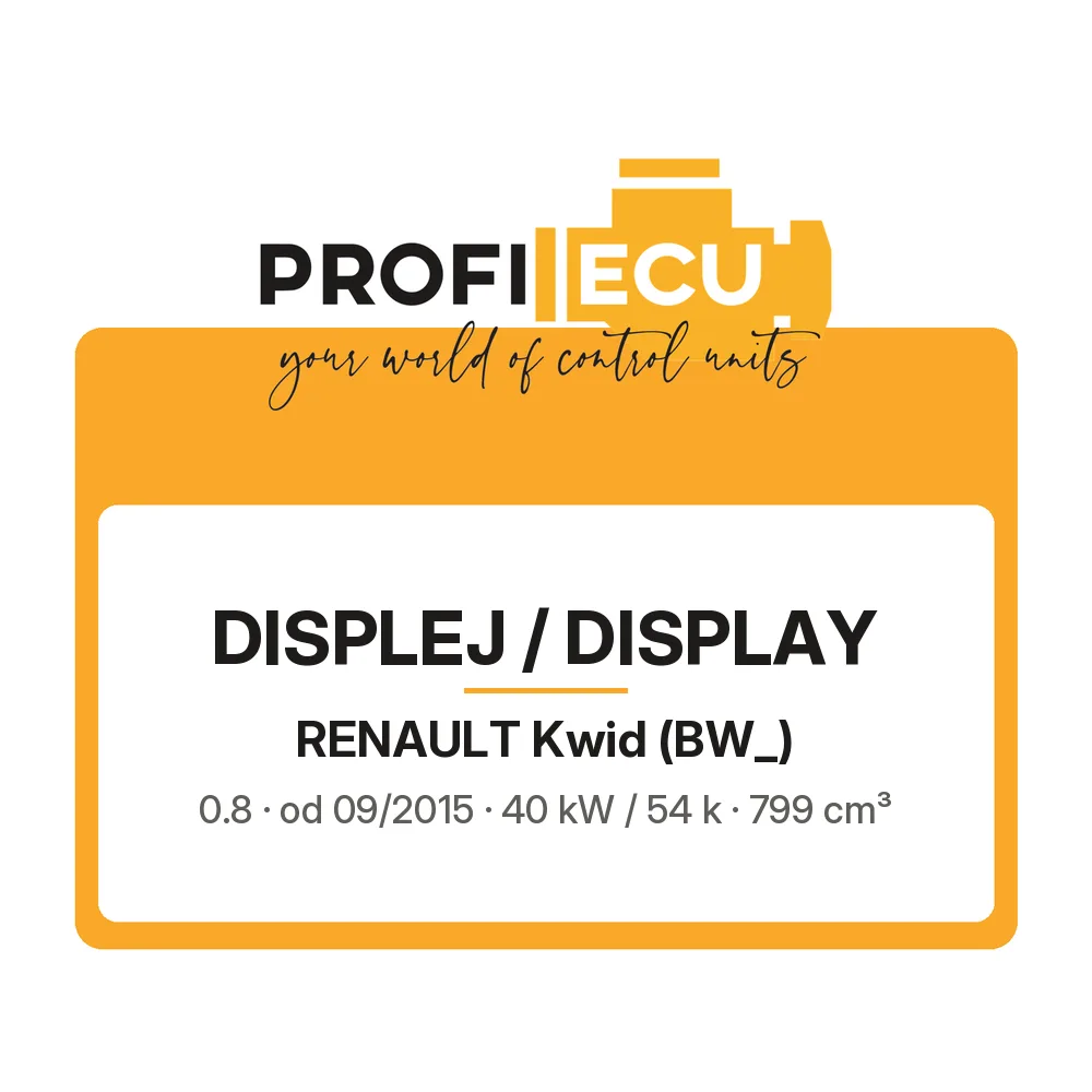 Etiketa ProfiECU: Displej / Display pro Renault Kwid 0.8 40 kW