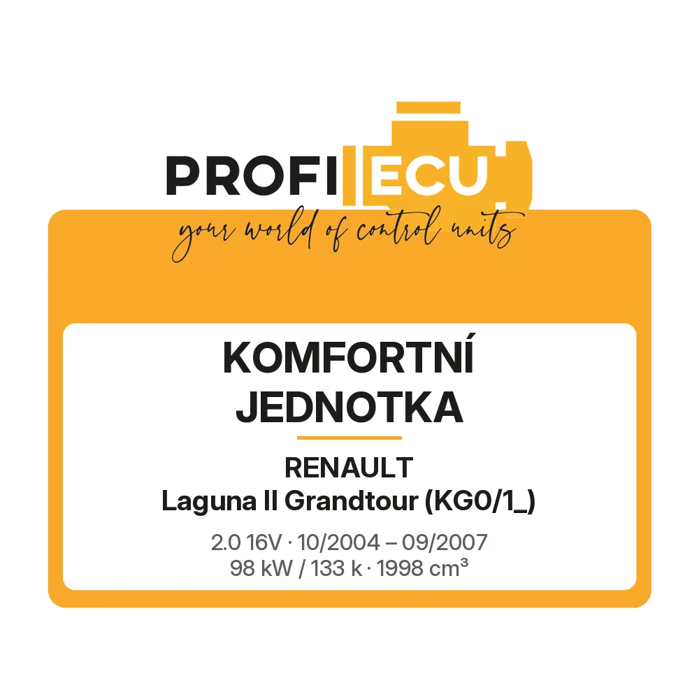 Etiketa ProfiECU: Komfortní jednotka pro Renault Laguna II Grandtour 2.0 16V 98 kW