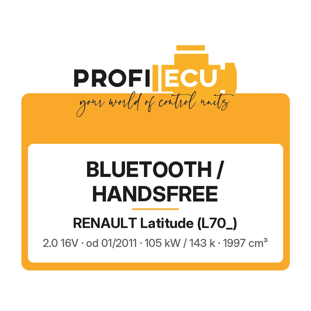 Etiketa ProfiECU: Bluetooth / Handsfree pro Renault Latitude 2.0 16V 105 kW