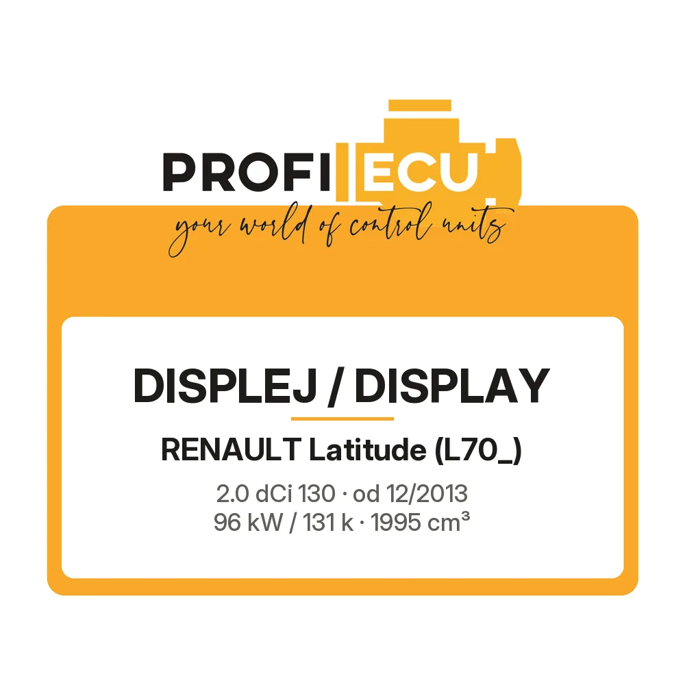 Etiketa ProfiECU: Displej / Display pro Renault Latitude 2.0 dCi 130 96 kW