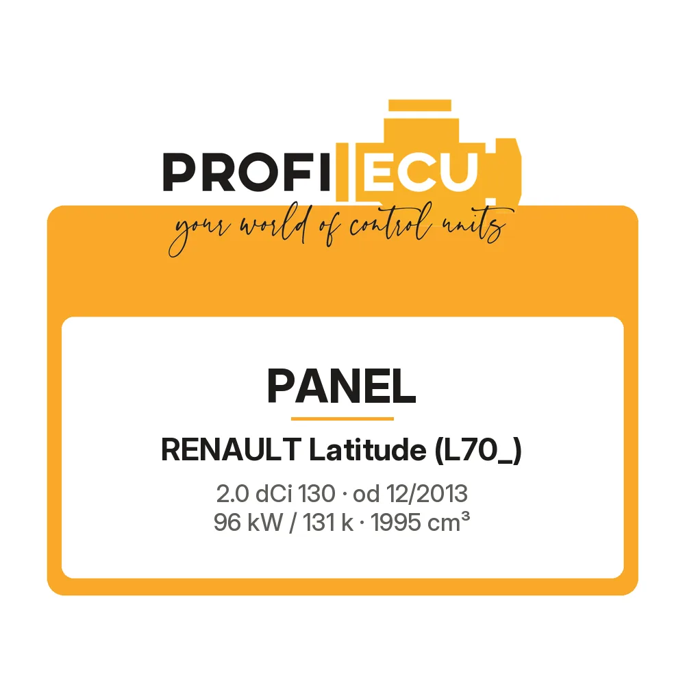 Etiketa ProfiECU: Panel pro Renault Latitude 2.0 dCi 130 96 kW