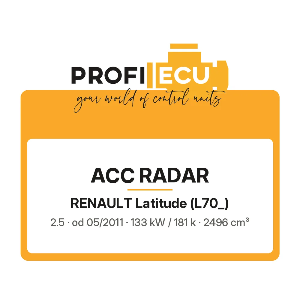 Etiketa ProfiECU: ACC Radar pro Renault Latitude 2.5 133 kW