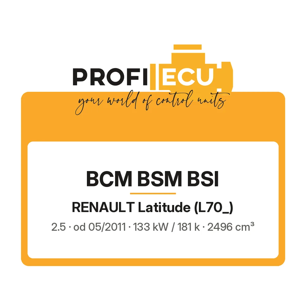 Etiketa ProfiECU: BCM BSM BSI pro Renault Latitude 2.5 133 kW
