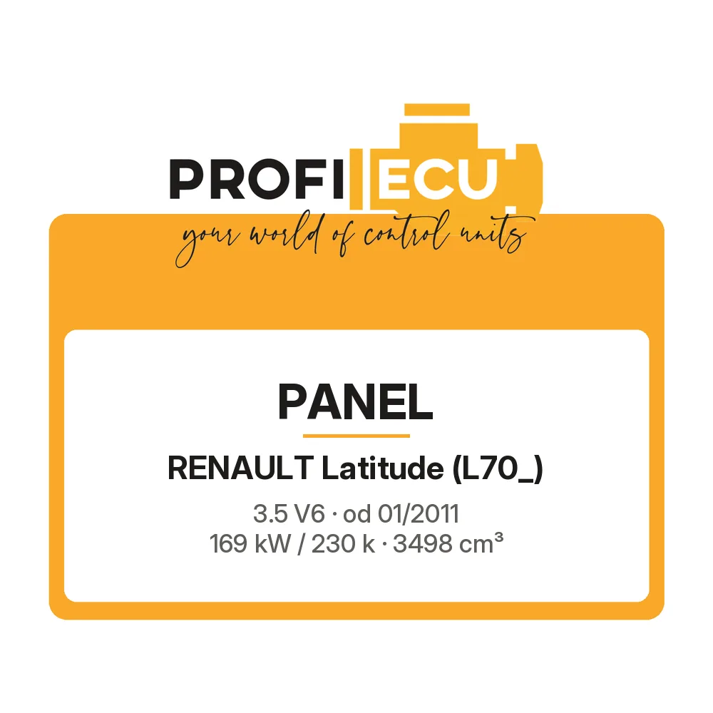 Etiketa ProfiECU: Panel pro Renault Latitude 3.5 V6 169 kW