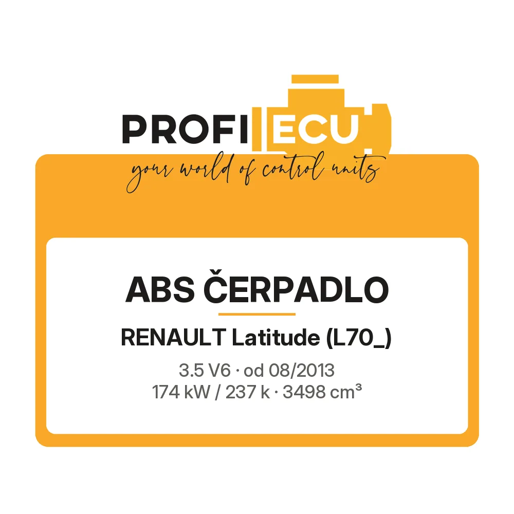 Etiketa ProfiECU: ABS čerpadlo pro Renault Latitude 3.5 V6 174 kW