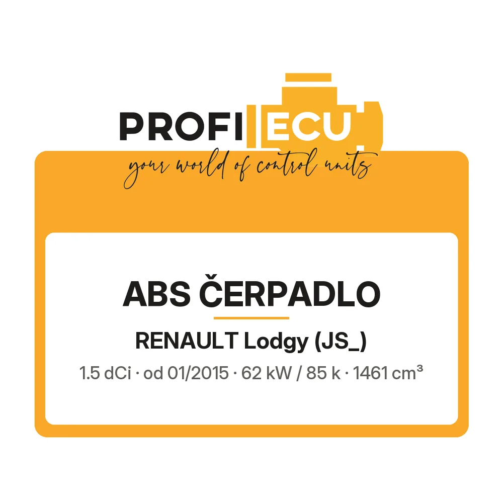 Etiketa ProfiECU: ABS čerpadlo pro Renault Lodgy 1.5 dCi 62 kW