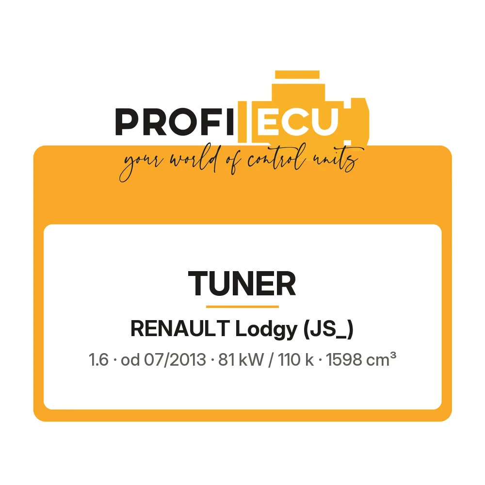 Etiketa ProfiECU: Tuner pro Renault Lodgy 1.6 81 kW