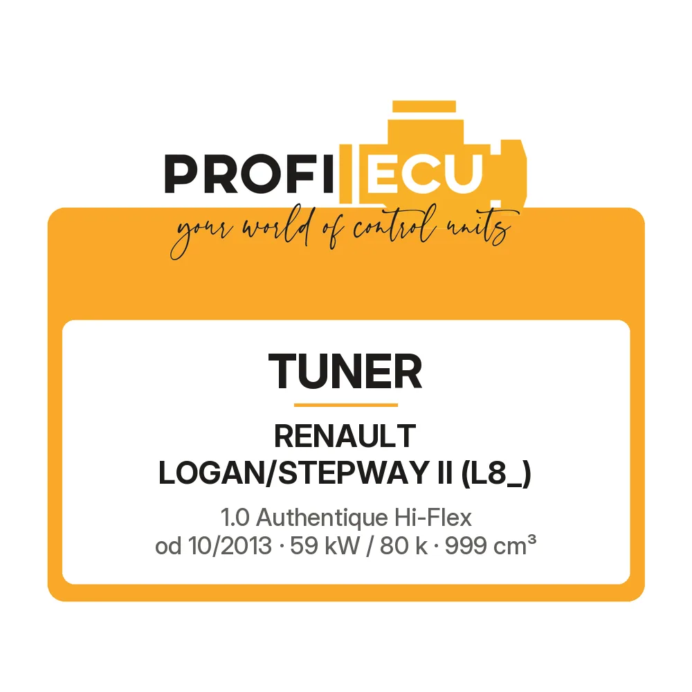 Etiketa ProfiECU: Tuner pro Renault LOGAN/STEPWAY II 1.0 Authentique Hi-Flex 59 kW