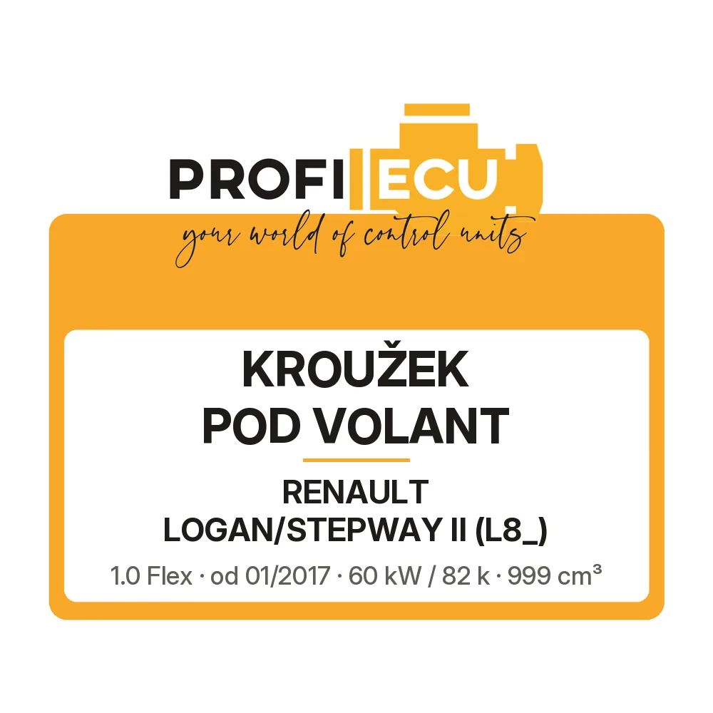 Etiketa ProfiECU: Kroužek pod volant pro Renault LOGAN/STEPWAY II 1.0 Flex 60 kW