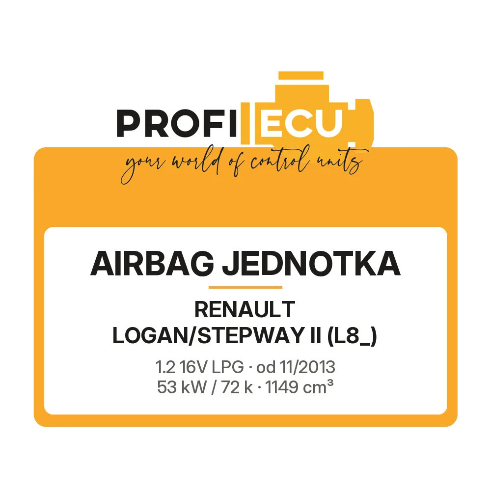 Etiketa ProfiECU: Airbag jednotka pro Renault LOGAN/STEPWAY II 1.2 16V LPG 53 kW