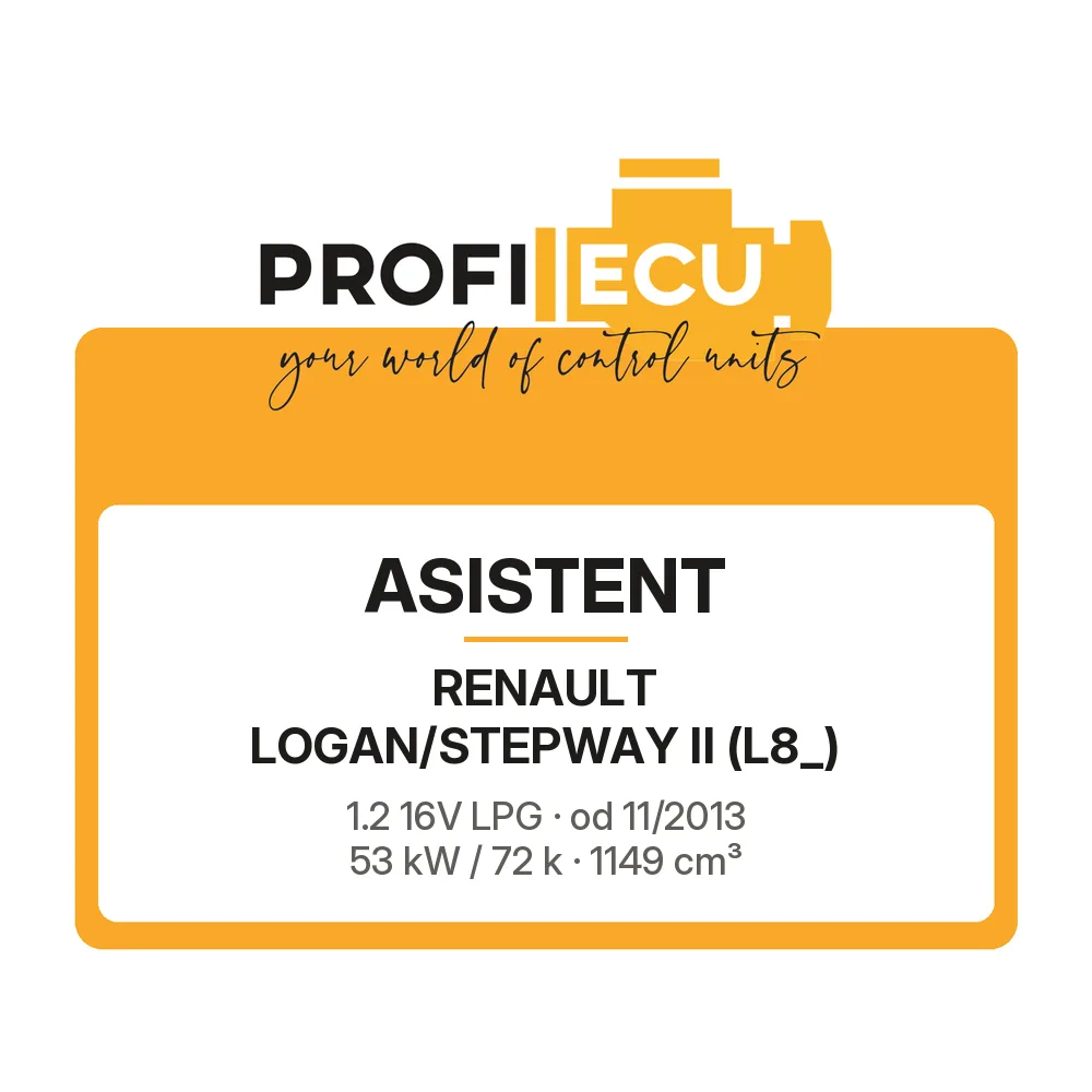 Etiketa ProfiECU: ASISTENT pro Renault LOGAN/STEPWAY II 1.2 16V LPG 53 kW