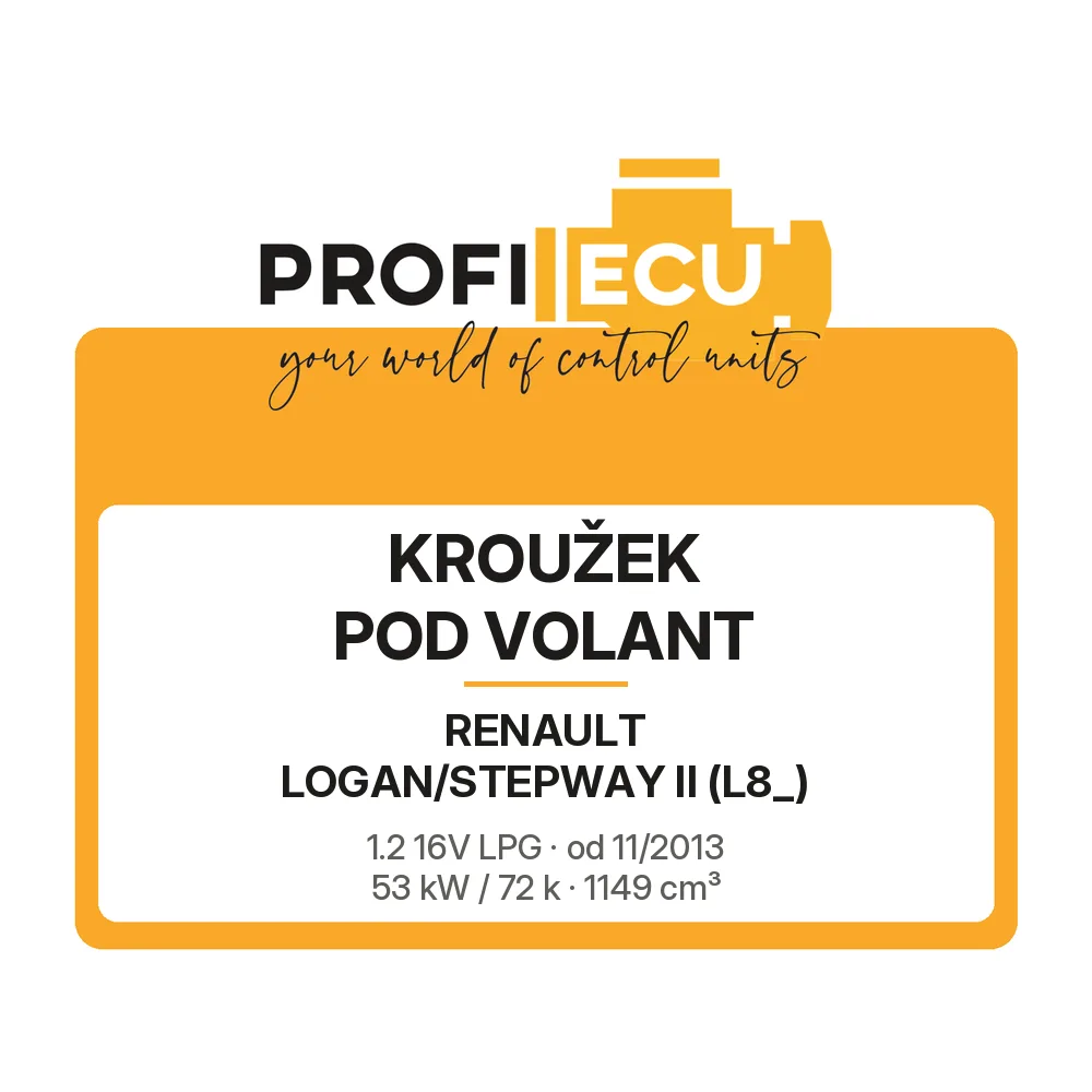 Etiketa ProfiECU: Kroužek pod volant pro Renault LOGAN/STEPWAY II 1.2 16V LPG 53 kW