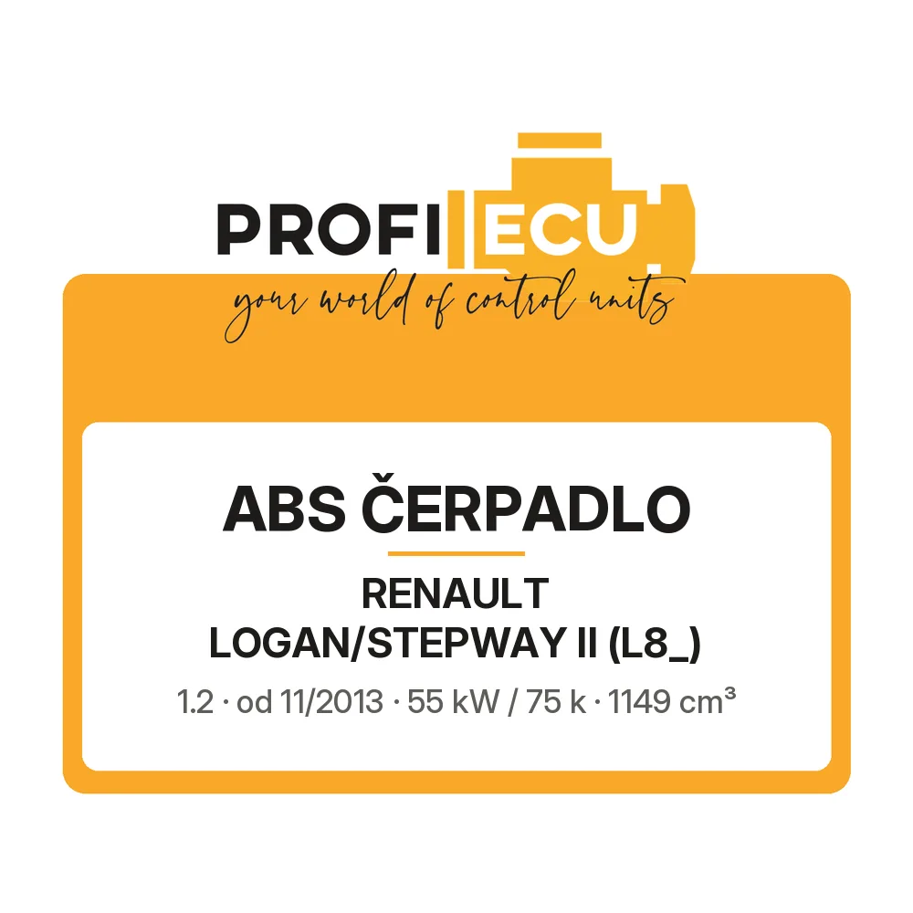 Etiketa ProfiECU: ABS čerpadlo pro Renault LOGAN/STEPWAY II 1.2 55 kW