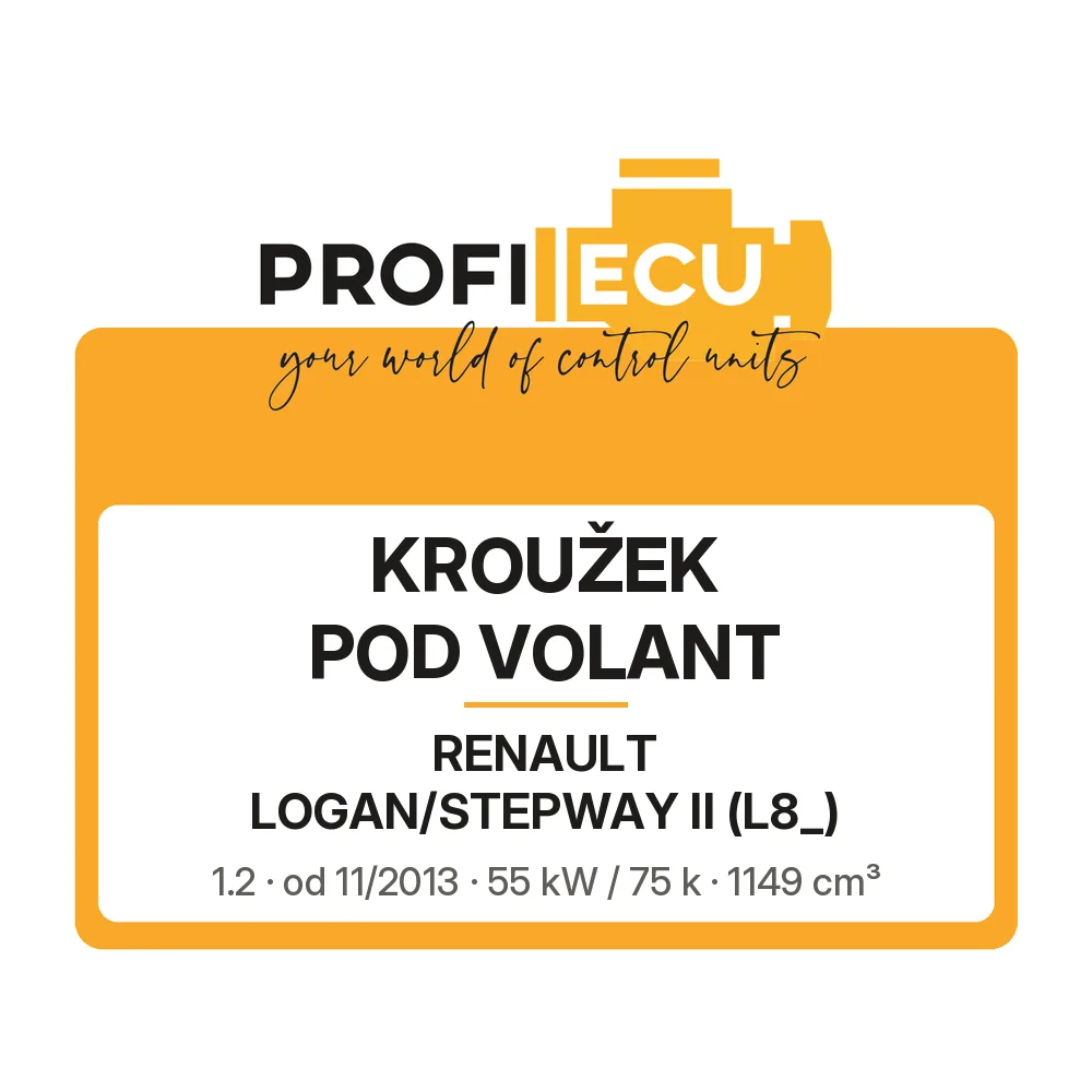 Etiketa ProfiECU: Kroužek pod volant pro Renault LOGAN/STEPWAY II 1.2 55 kW