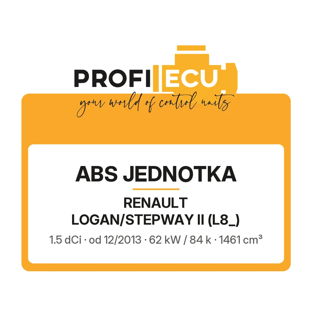 Etiketa ProfiECU: ABS jednotka pro Renault LOGAN/STEPWAY II 1.5 dCi 62 kW