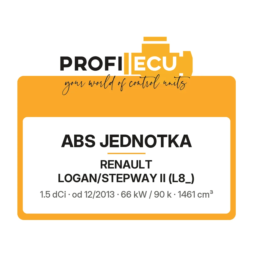 Etiketa ProfiECU: ABS jednotka pro Renault LOGAN/STEPWAY II 1.5 dCi 66 kW