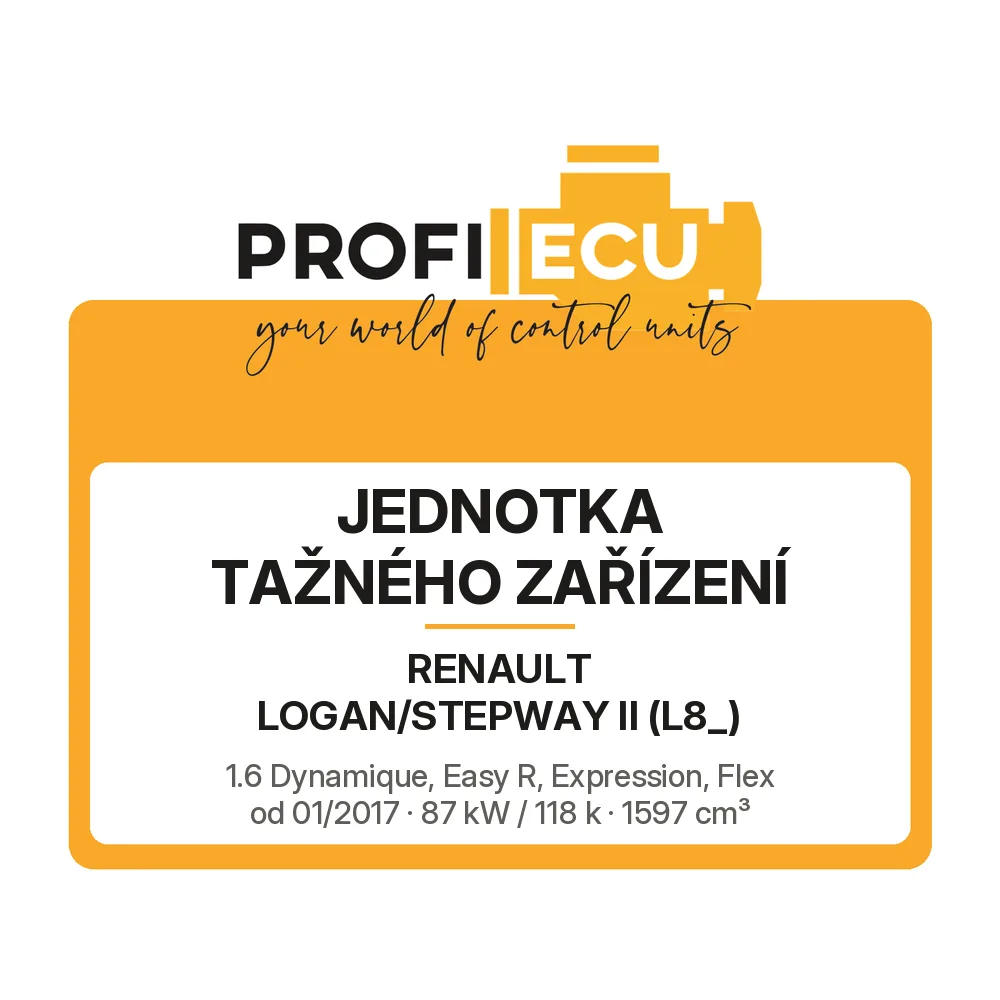 Etiketa ProfiECU: jednotka tažného zařízení pro Renault LOGAN/STEPWAY II 1.6 Dynamique, Easy R, Expression, Flex 87 kW