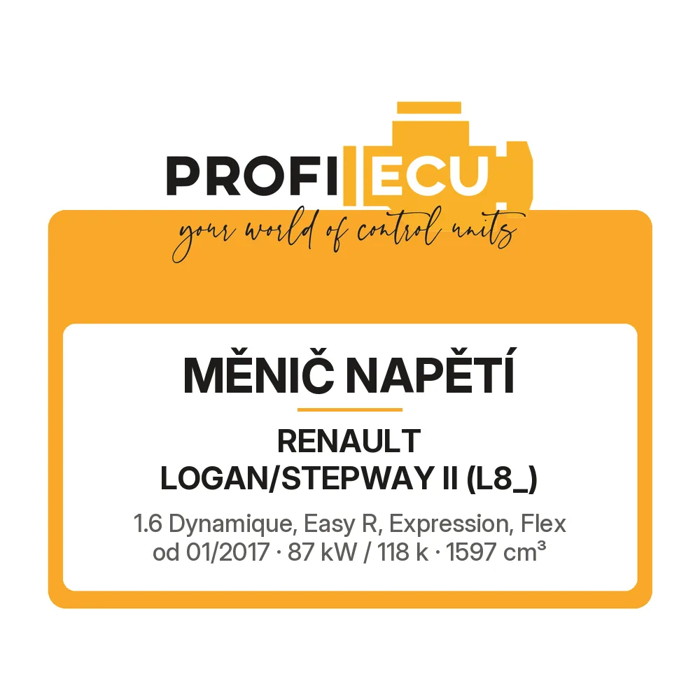 Etiketa ProfiECU: Měnič napětí pro Renault LOGAN/STEPWAY II 1.6 Dynamique, Easy R, Expression, Flex 87 kW