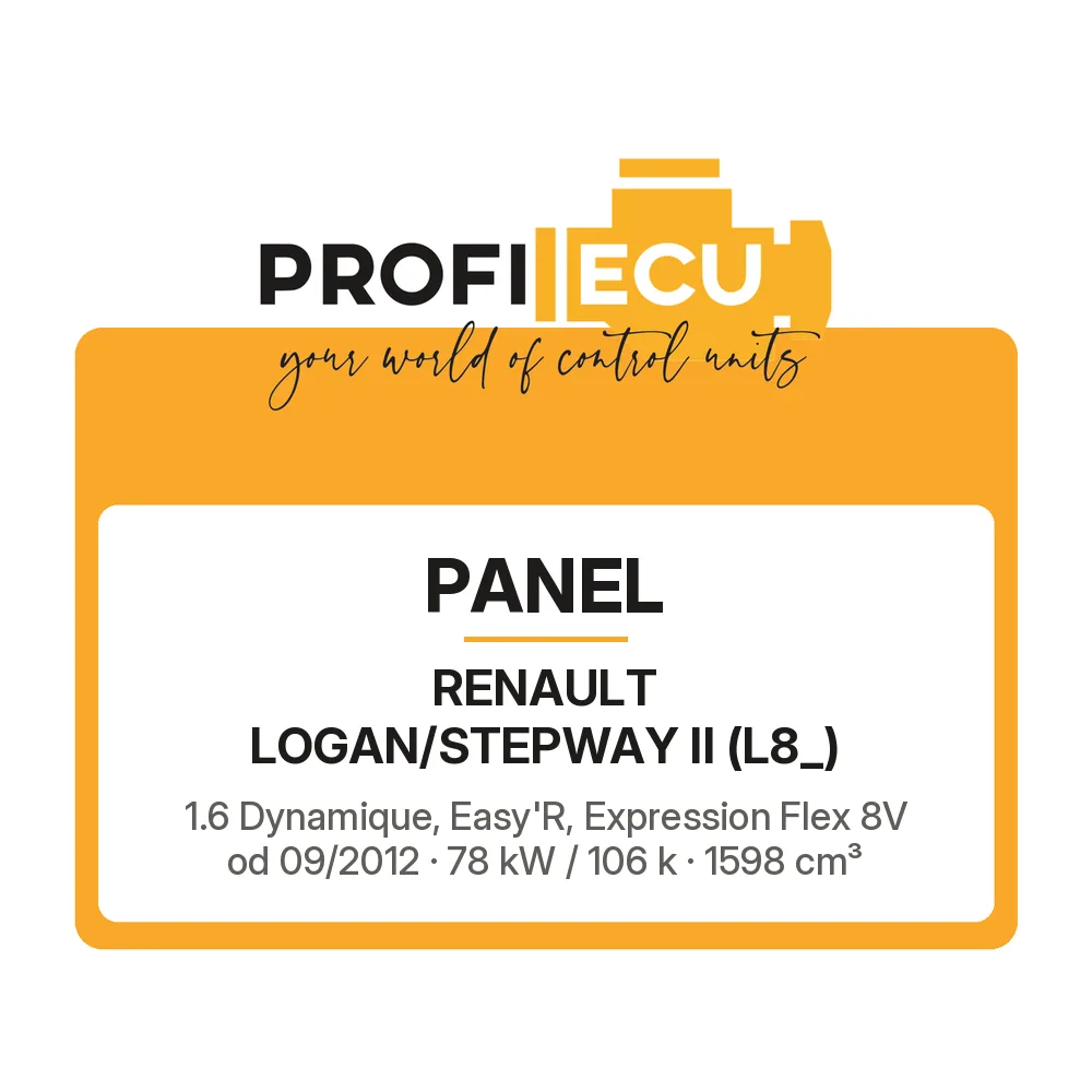 Etiketa ProfiECU: Panel pro Renault LOGAN/STEPWAY II 1.6 Dynamique, Easy'R, Expression Flex 8V 78 kW