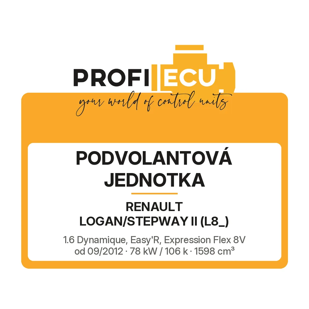 Etiketa ProfiECU: Podvolantová jednotka pro Renault LOGAN/STEPWAY II 1.6 Dynamique, Easy'R, Expression Flex 8V 78 kW