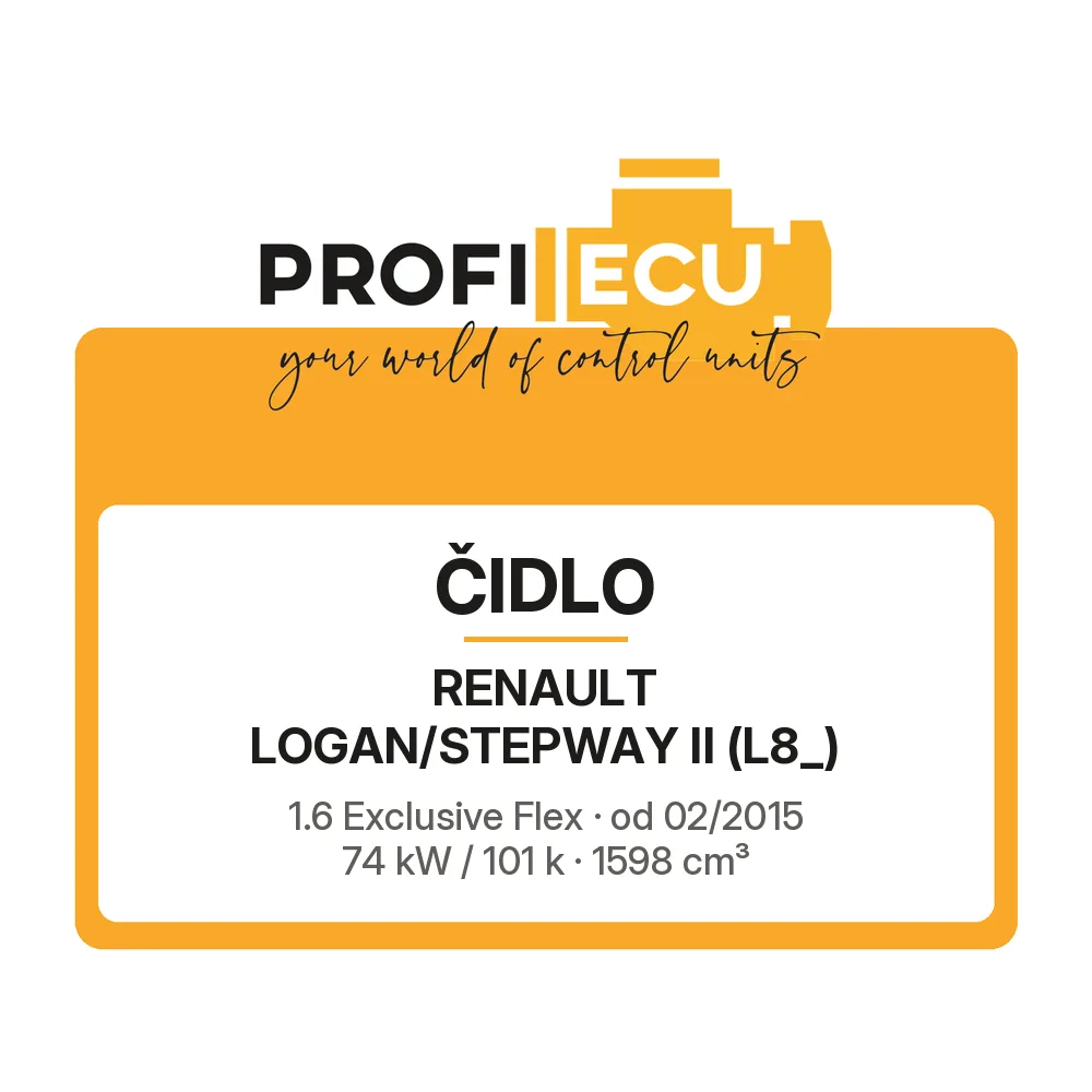 Etiketa ProfiECU: Čidlo pro Renault LOGAN/STEPWAY II 1.6 Exclusive Flex 74 kW