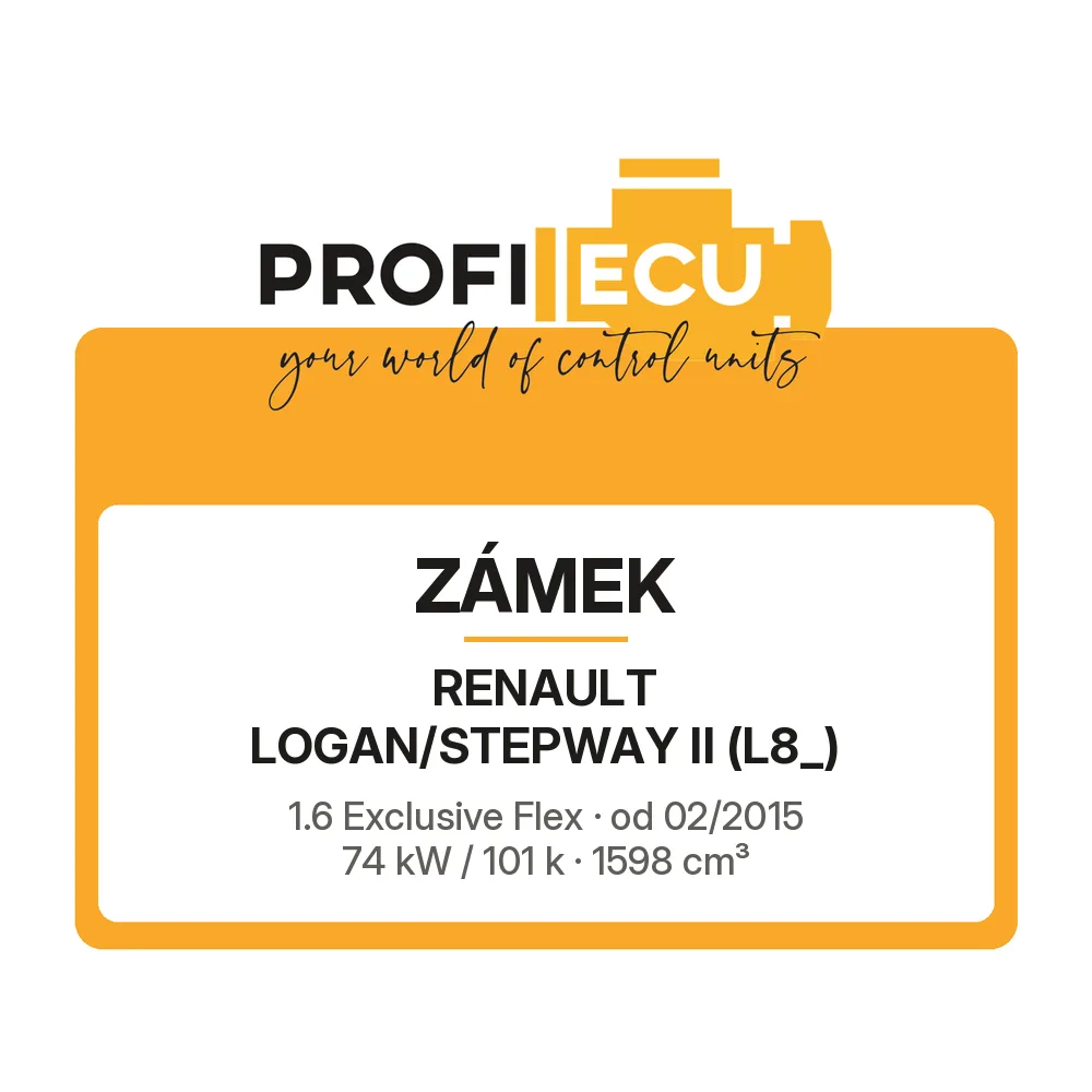 Etiketa ProfiECU: Zámek pro Renault LOGAN/STEPWAY II 1.6 Exclusive Flex 74 kW