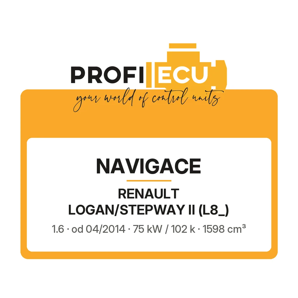 Etiketa ProfiECU: Navigace pro Renault LOGAN/STEPWAY II 1.6 75 kW