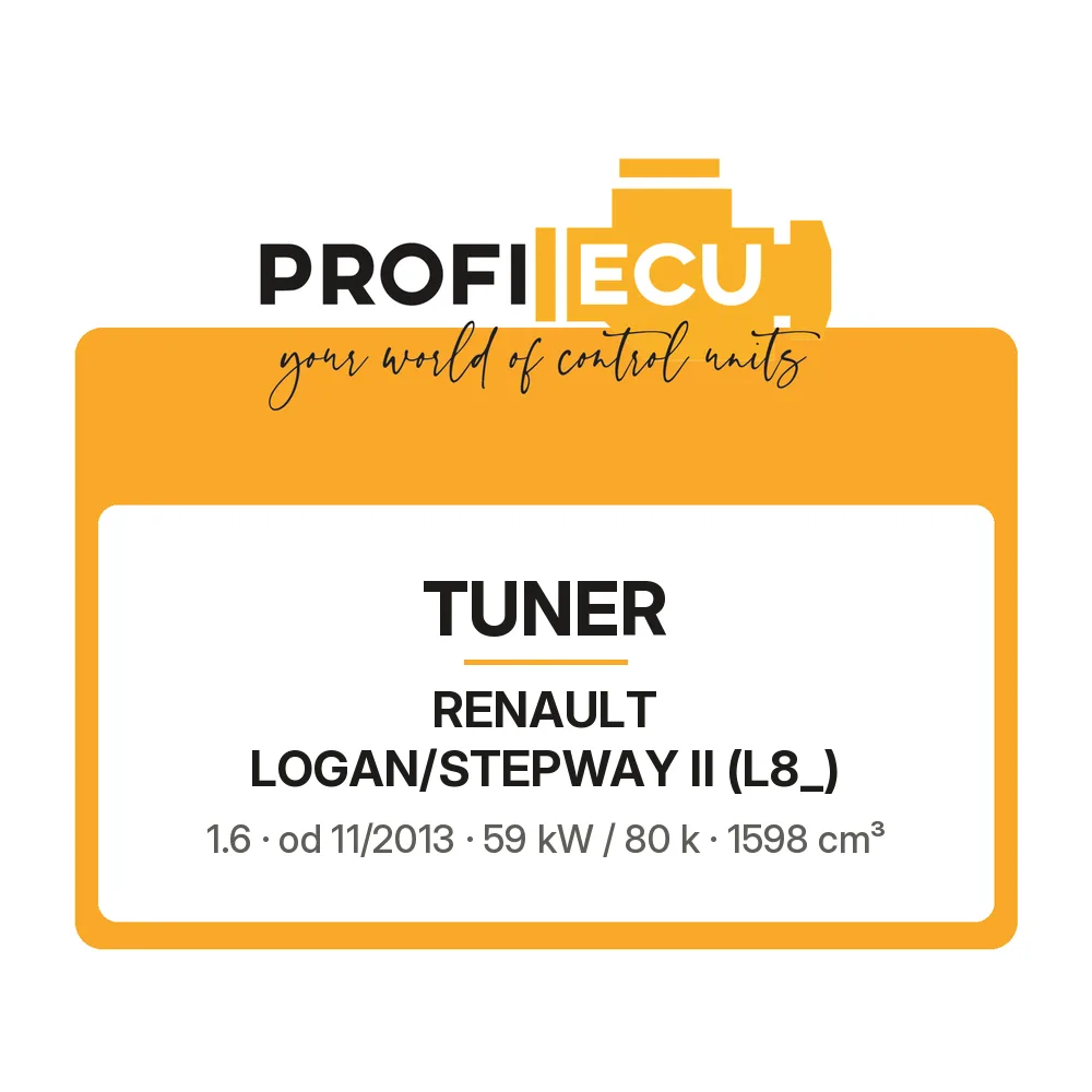 Etiketa ProfiECU: Tuner pro Renault LOGAN/STEPWAY II 1.6 59 kW