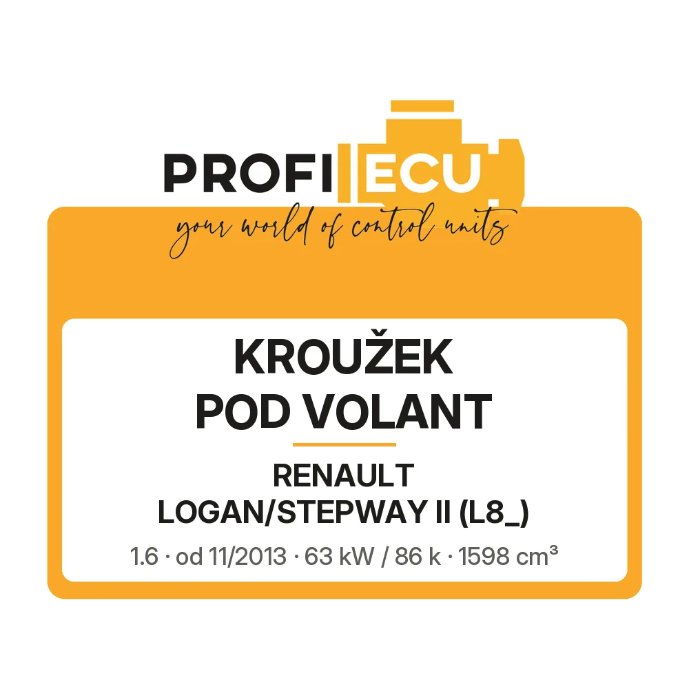 Etiketa ProfiECU: Kroužek pod volant pro Renault LOGAN/STEPWAY II 1.6 63 kW