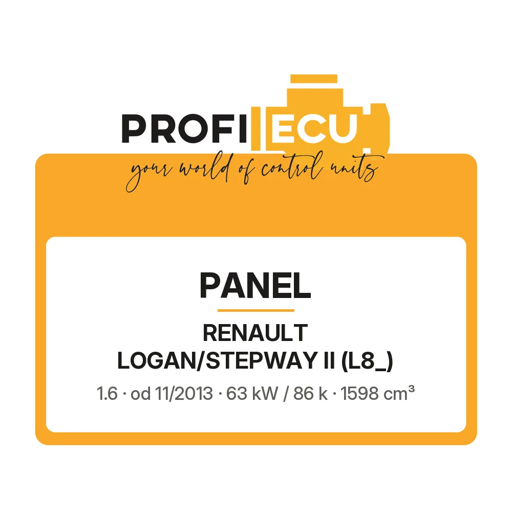 Etiketa ProfiECU: Panel pro Renault LOGAN/STEPWAY II 1.6 63 kW