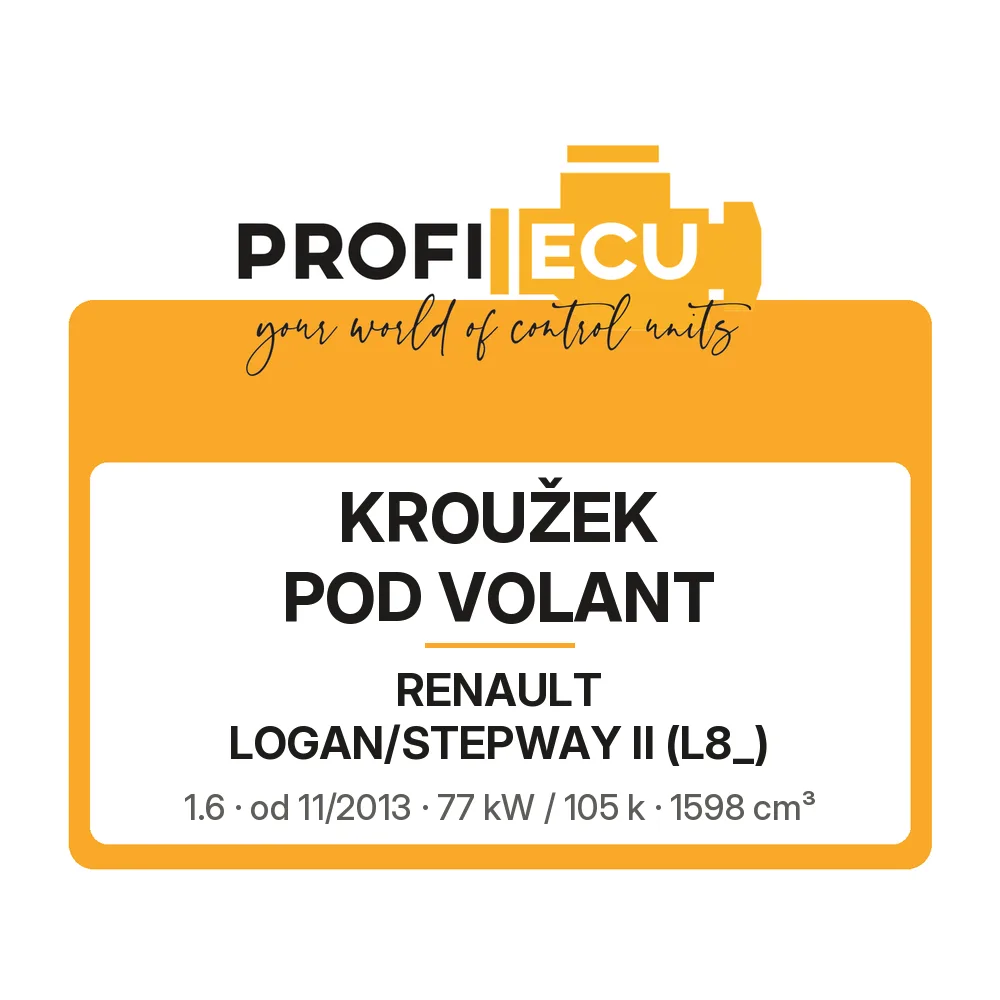 Etiketa ProfiECU: Kroužek pod volant pro Renault LOGAN/STEPWAY II 1.6 77 kW