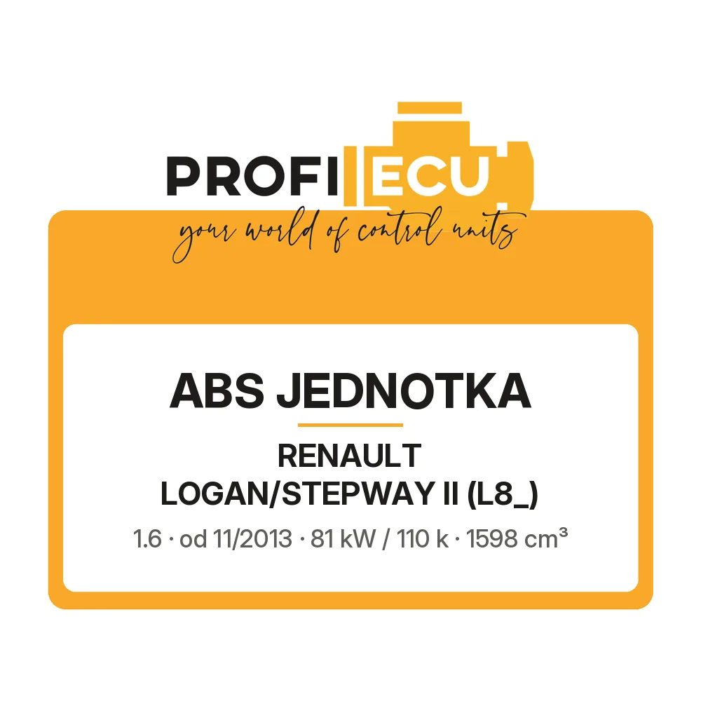 Etiketa ProfiECU: ABS jednotka pro Renault LOGAN/STEPWAY II 1.6 81 kW