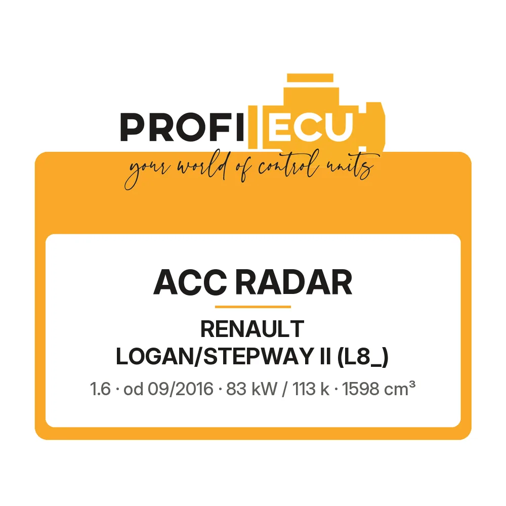 Etiketa ProfiECU: ACC Radar pro Renault LOGAN/STEPWAY II 1.6 83 kW