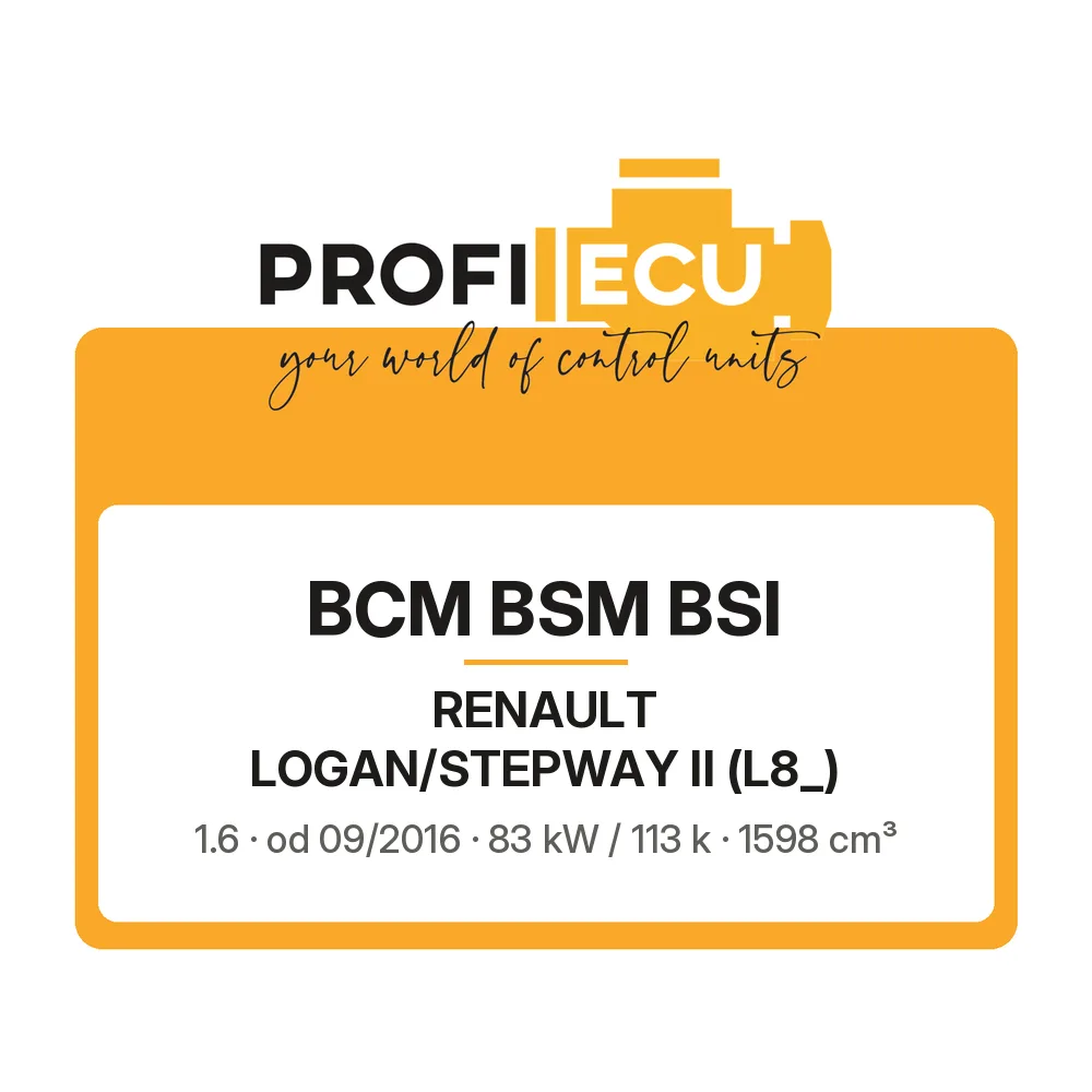 Etiketa ProfiECU: BCM BSM BSI pro Renault LOGAN/STEPWAY II 1.6 83 kW