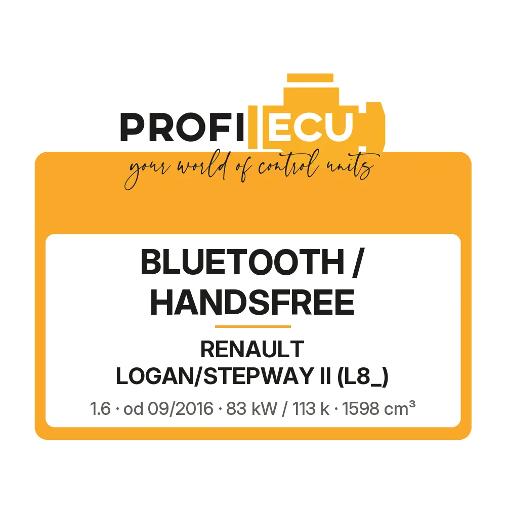 Etiketa ProfiECU: Bluetooth / Handsfree pro Renault LOGAN/STEPWAY II 1.6 83 kW