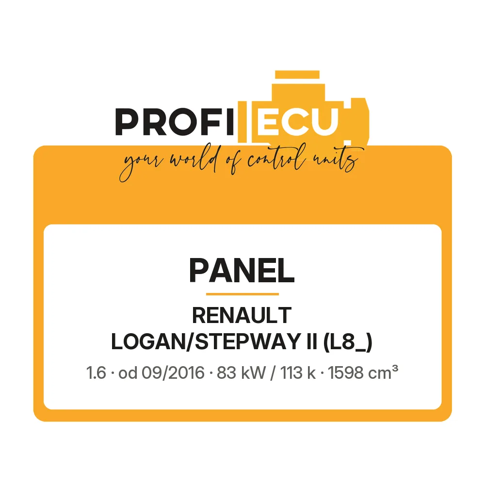 Etiketa ProfiECU: Panel pro Renault LOGAN/STEPWAY II 1.6 83 kW