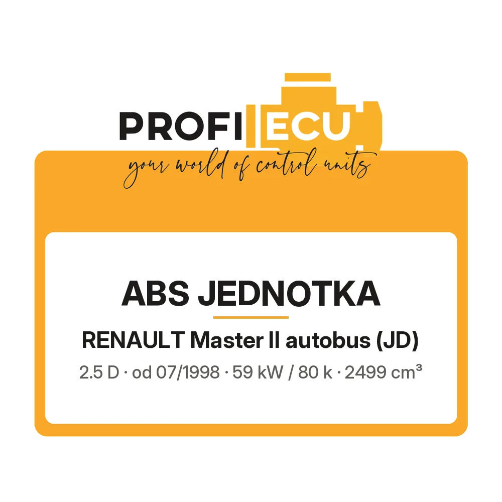 Etiketa ProfiECU: ABS jednotka pro Renault Master II autobus 2.5 D 59 kW