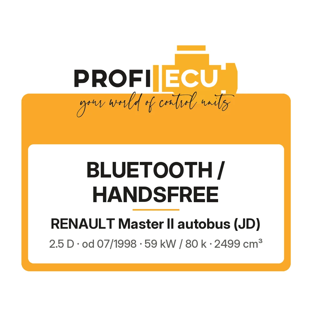 Etiketa ProfiECU: Bluetooth / Handsfree pro Renault Master II autobus 2.5 D 59 kW